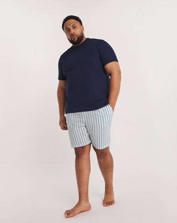 Jersey Tee and Woven Stripe Short Pyjama Set