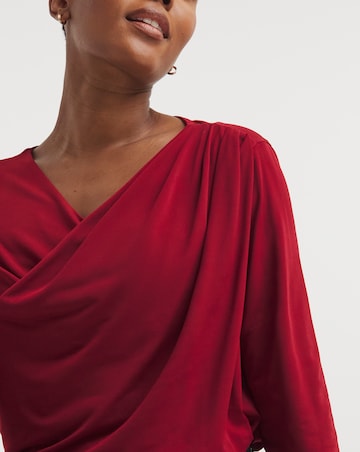 Drape Neck Long Sleeve Top