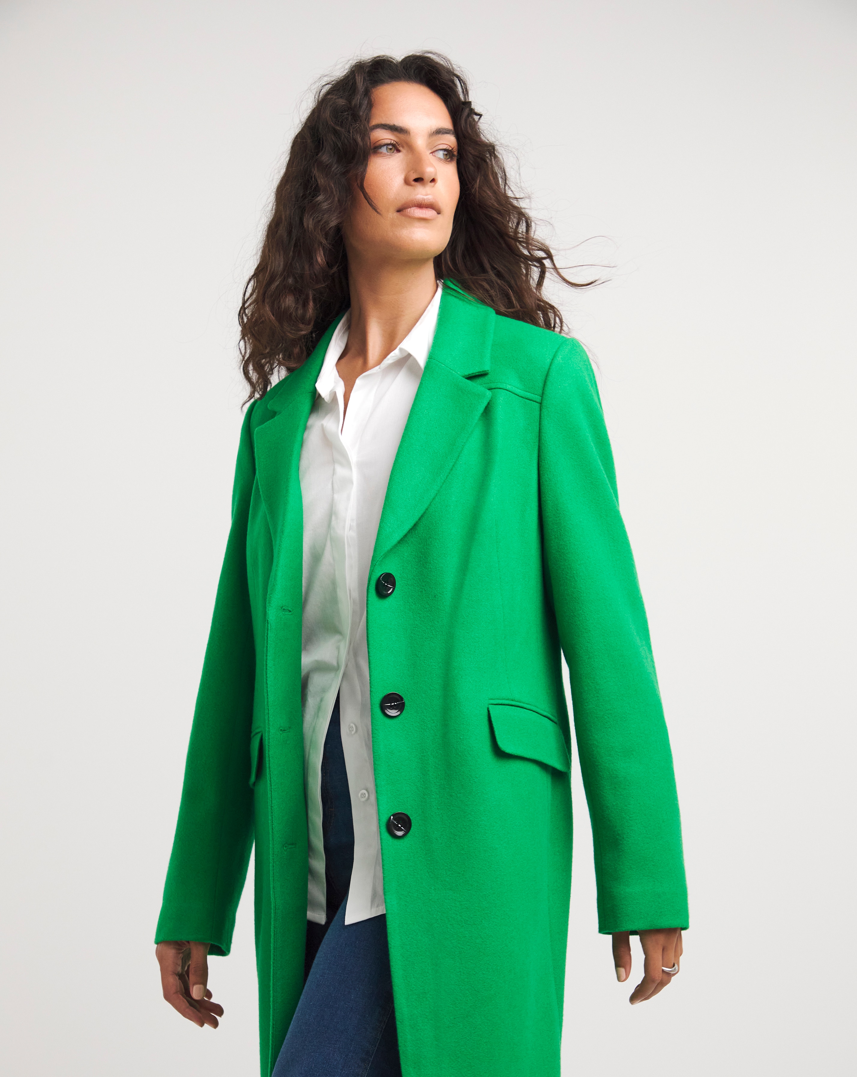 Bright Green Slim Longline Coat JD Williams