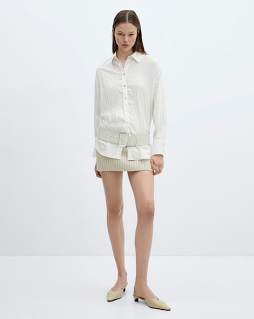 Mango Wrinkle Effect Shell Button Shirt