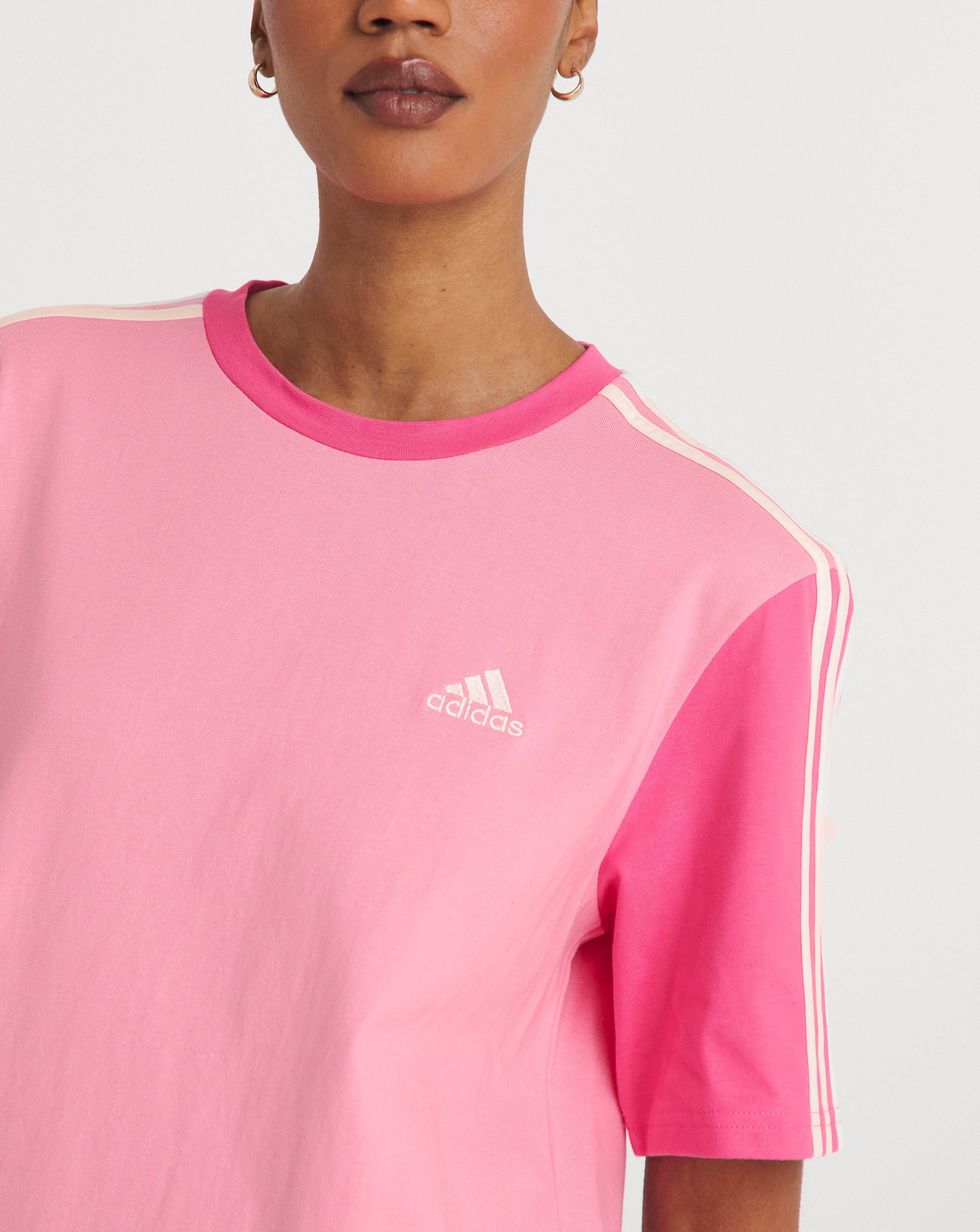 adidas Essentials 3 Stripe Tee Dress JD Williams