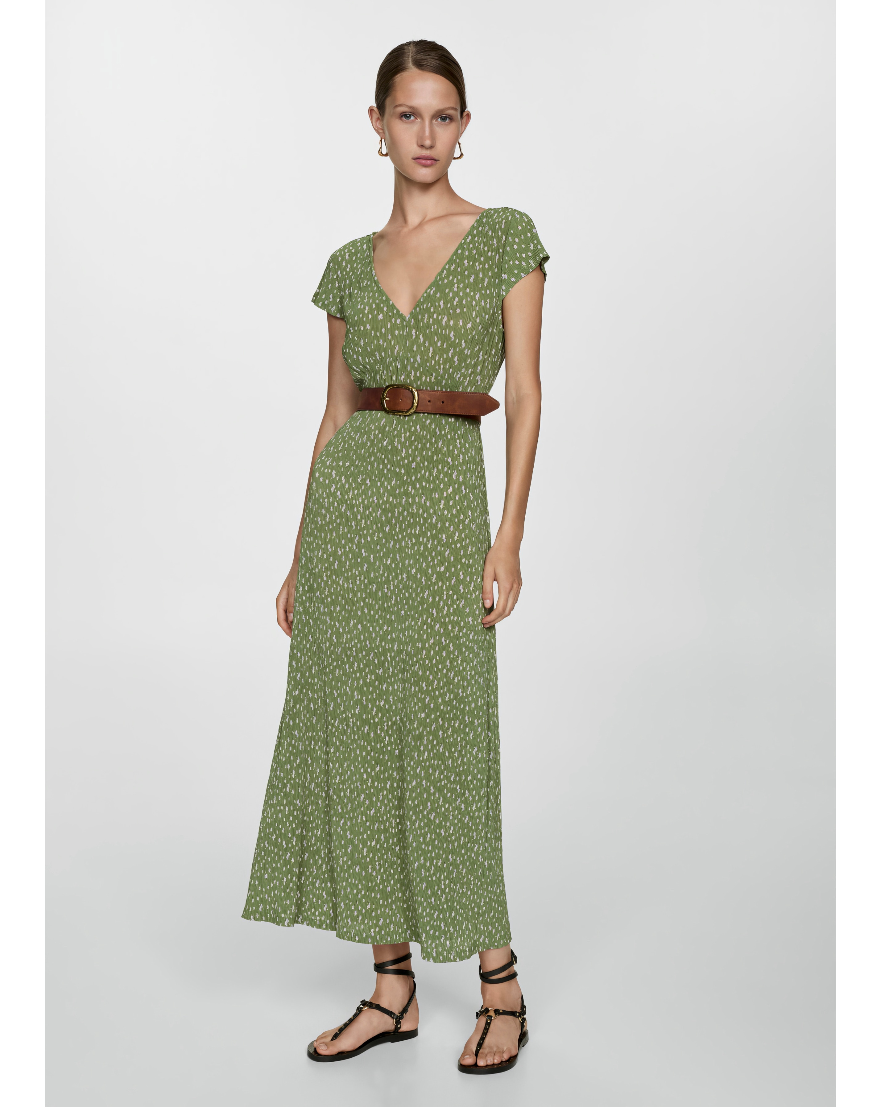 Mango green floral dress hotsell