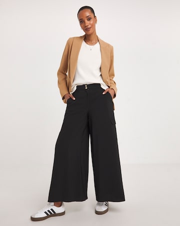 Black Cargo Palazzo Trousers