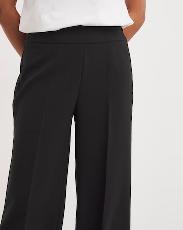 Black Crepe Wide Leg Trousers