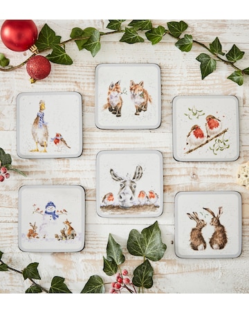 Wrendale Christmas Coasters Set of 6