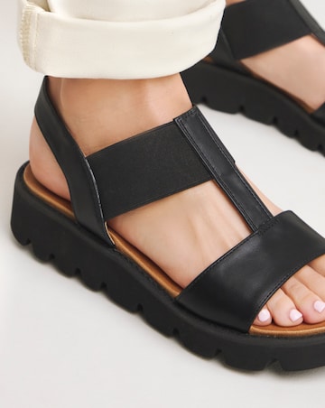 Heavenly Feet Ritz T Bar Elasticated Sandals Wide Fit