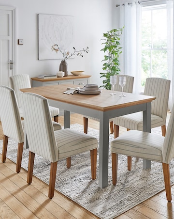 Julipa Ashford Dining Table with 6 Everly Chairs