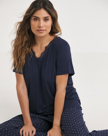 Pretty Secrets Viscose Jersey and Lace Pyjama Set