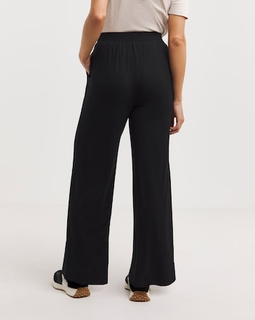 2 Pack Black Jersey Wide Leg Trousers