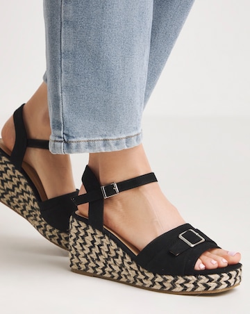 Agatha Buckle Wedge Espadrille Sandals Extra Wide EEE Fit | JD Williams