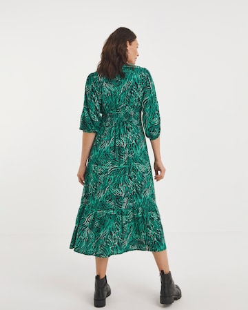 Button Through Midi Tea Dress