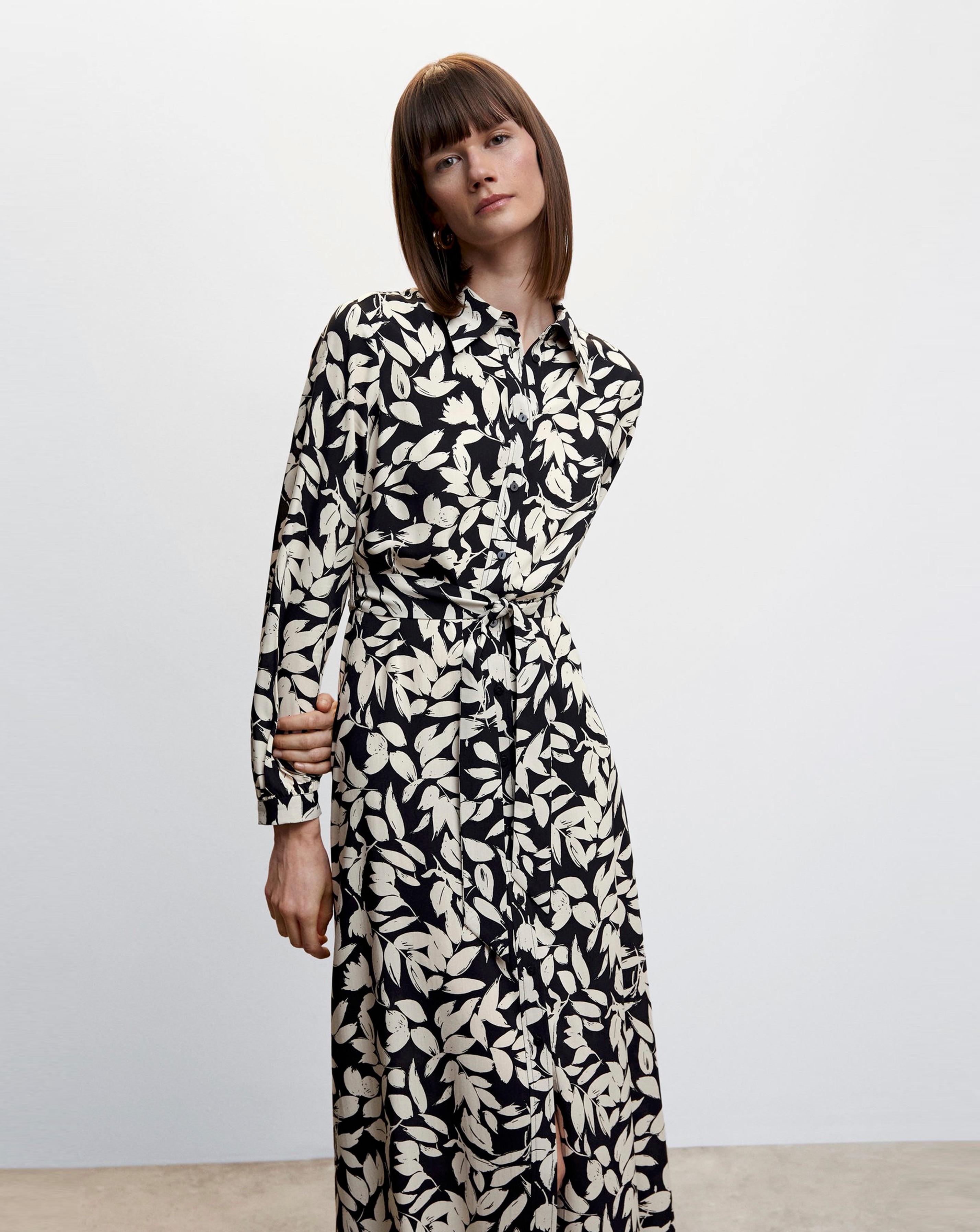 Printed shirt dress mango best sale