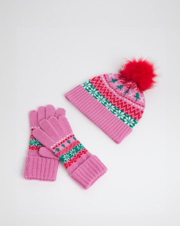 Novelty Fairisle Hat & Glove Gift Set