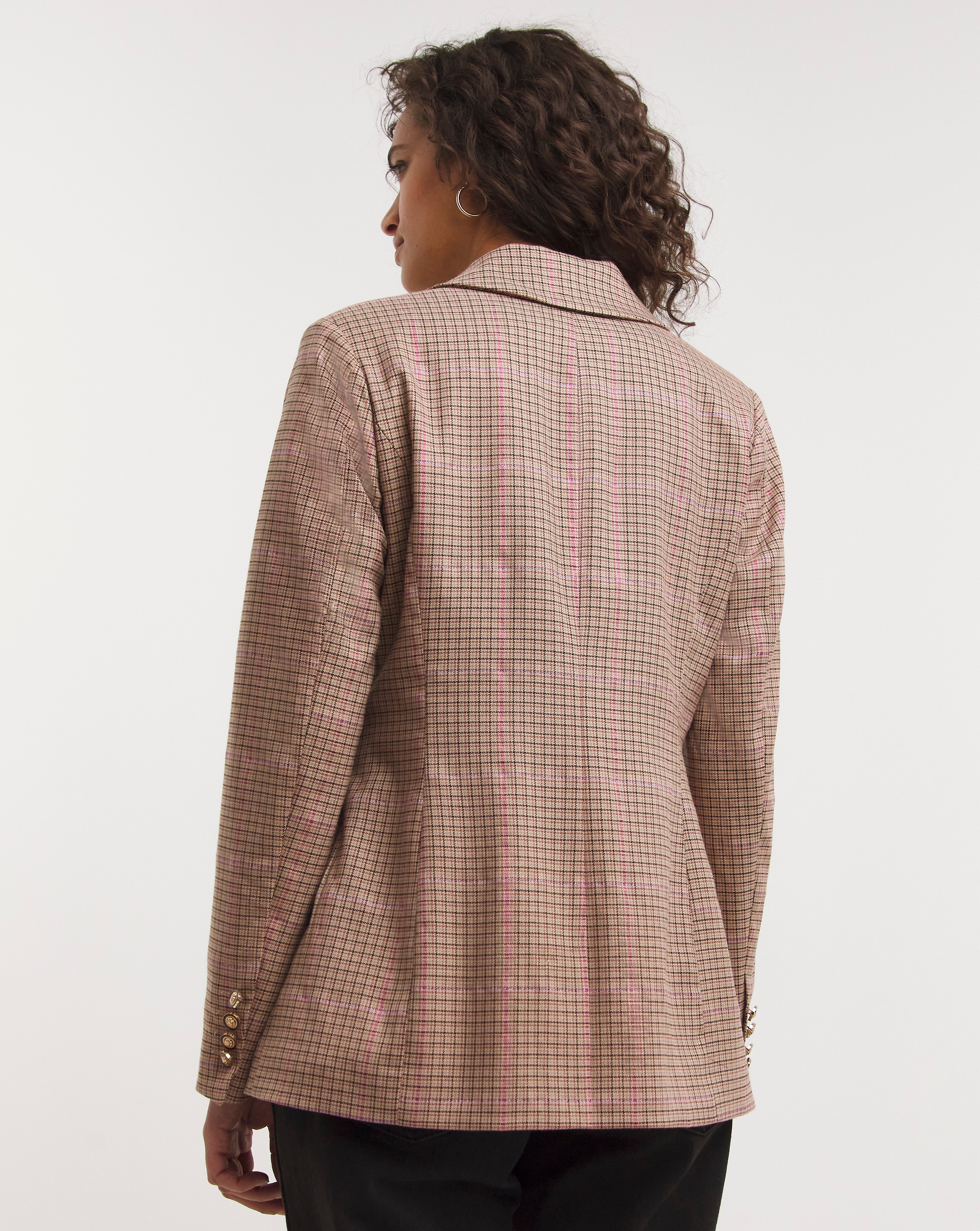 Grey heritage check fashion blazer dress