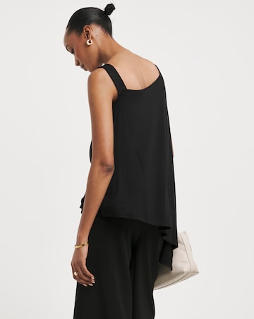 Black One Shoulder Trim Detail Top