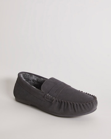 Luxury Suede Saddle Loafer Slipper Wide