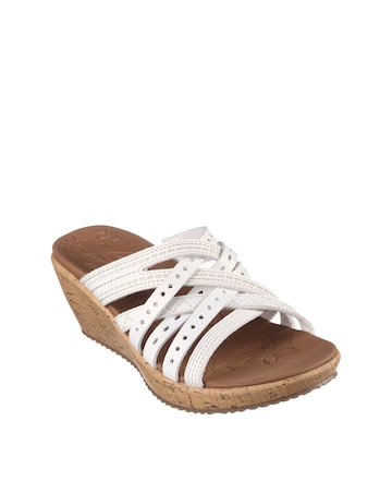 Skechers Beverlee Hot Spring Wedge Leather Sandals