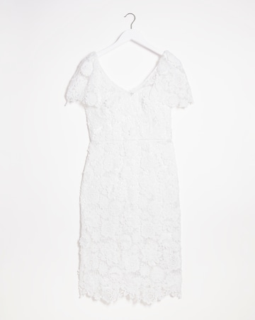 Joanna Hope Ivory 3D Lace Midi Dress