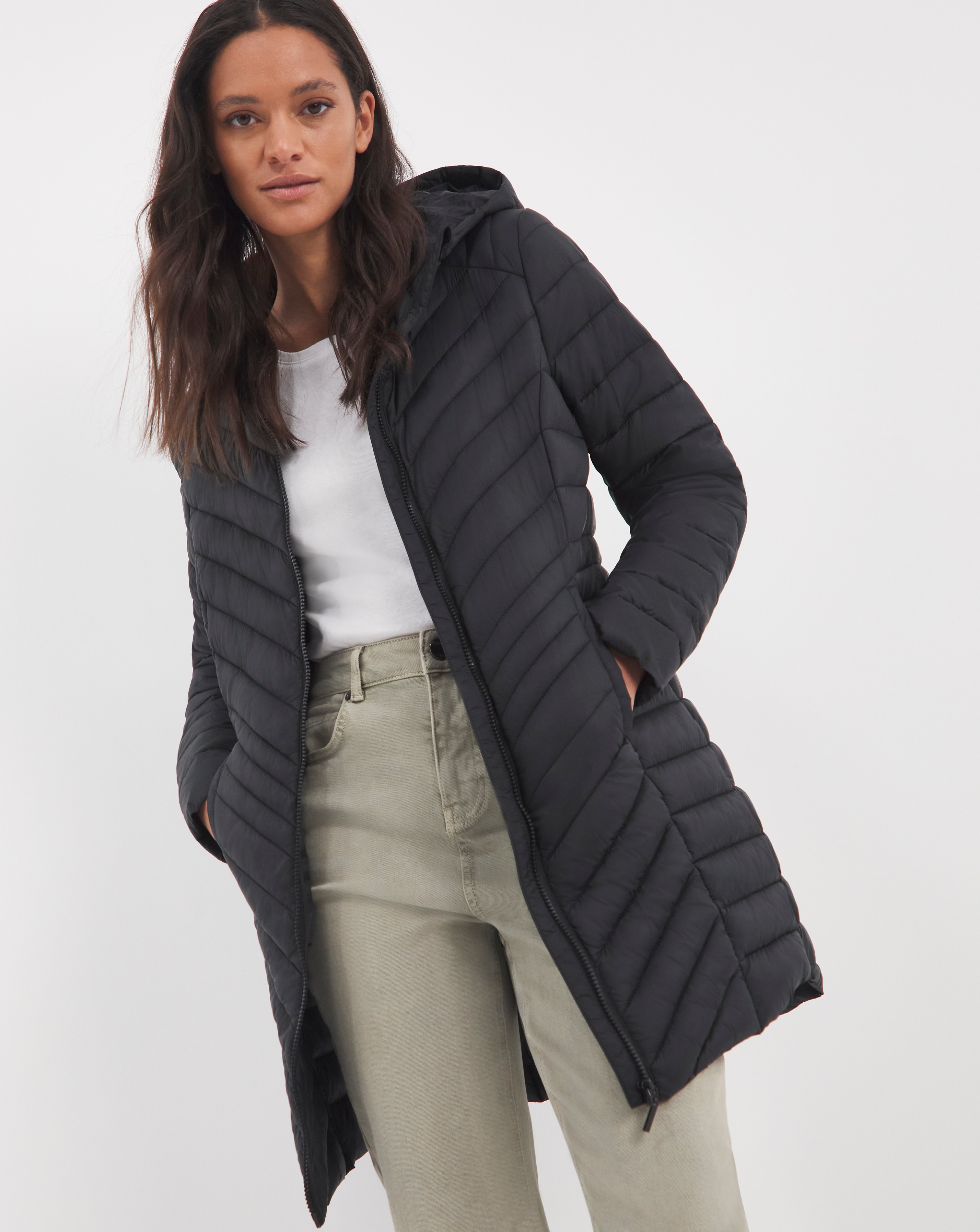 midi length puffer jacket