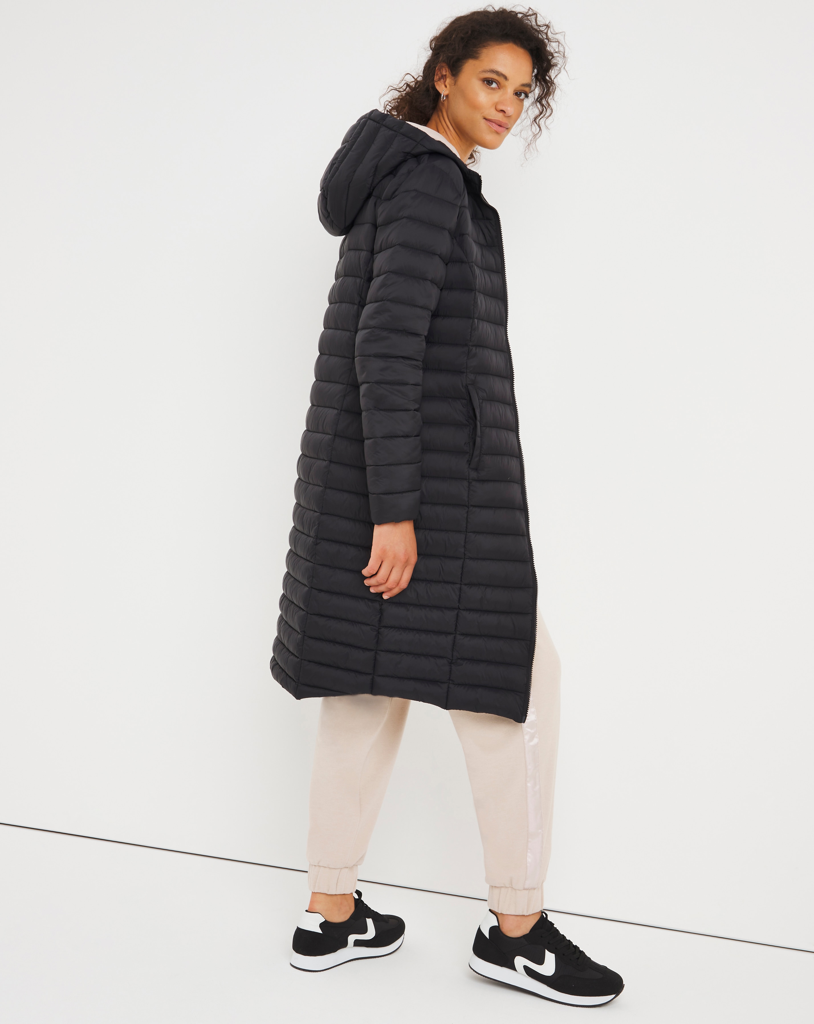 black lightweight padded coat