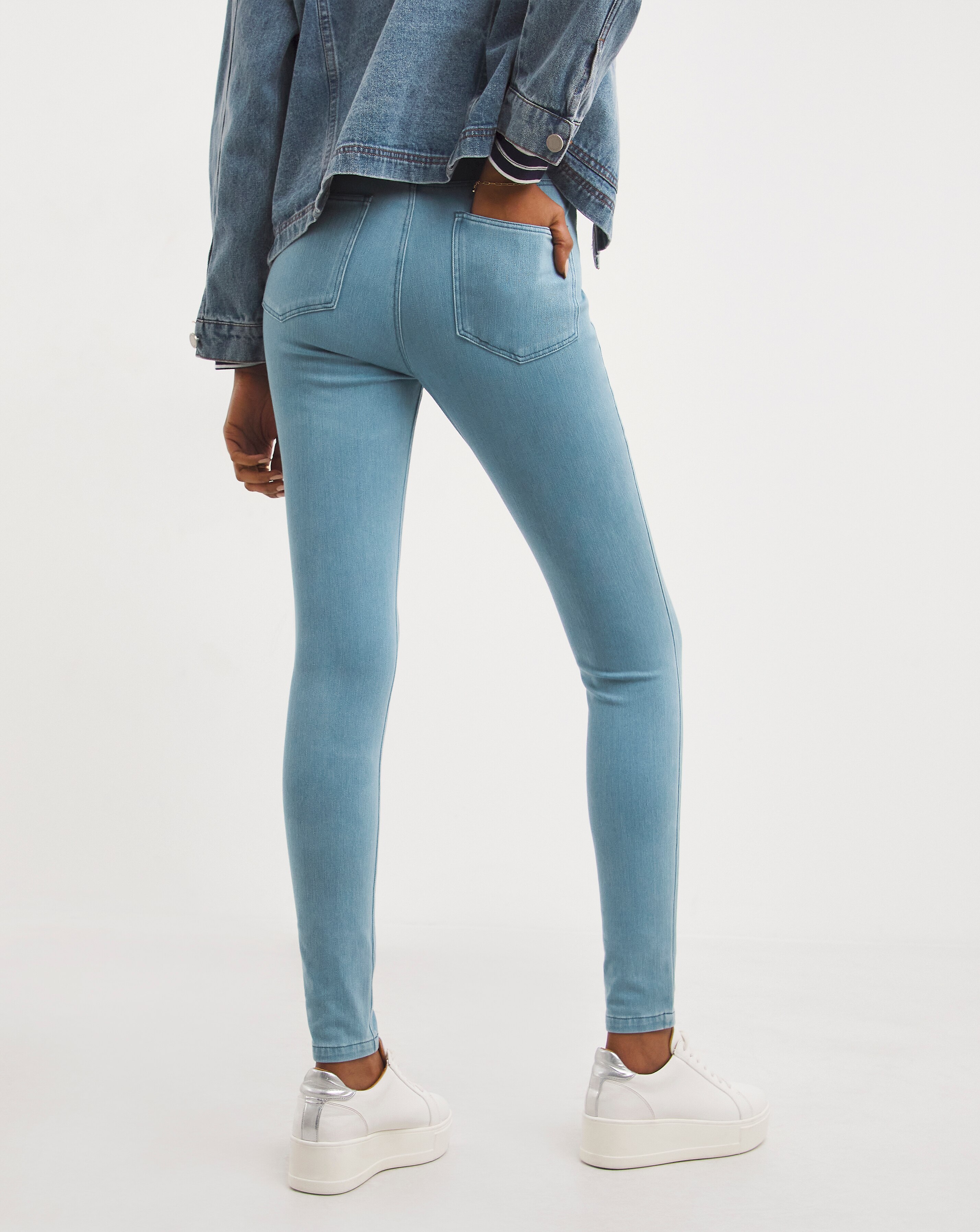 Light blue outlet denim leggings