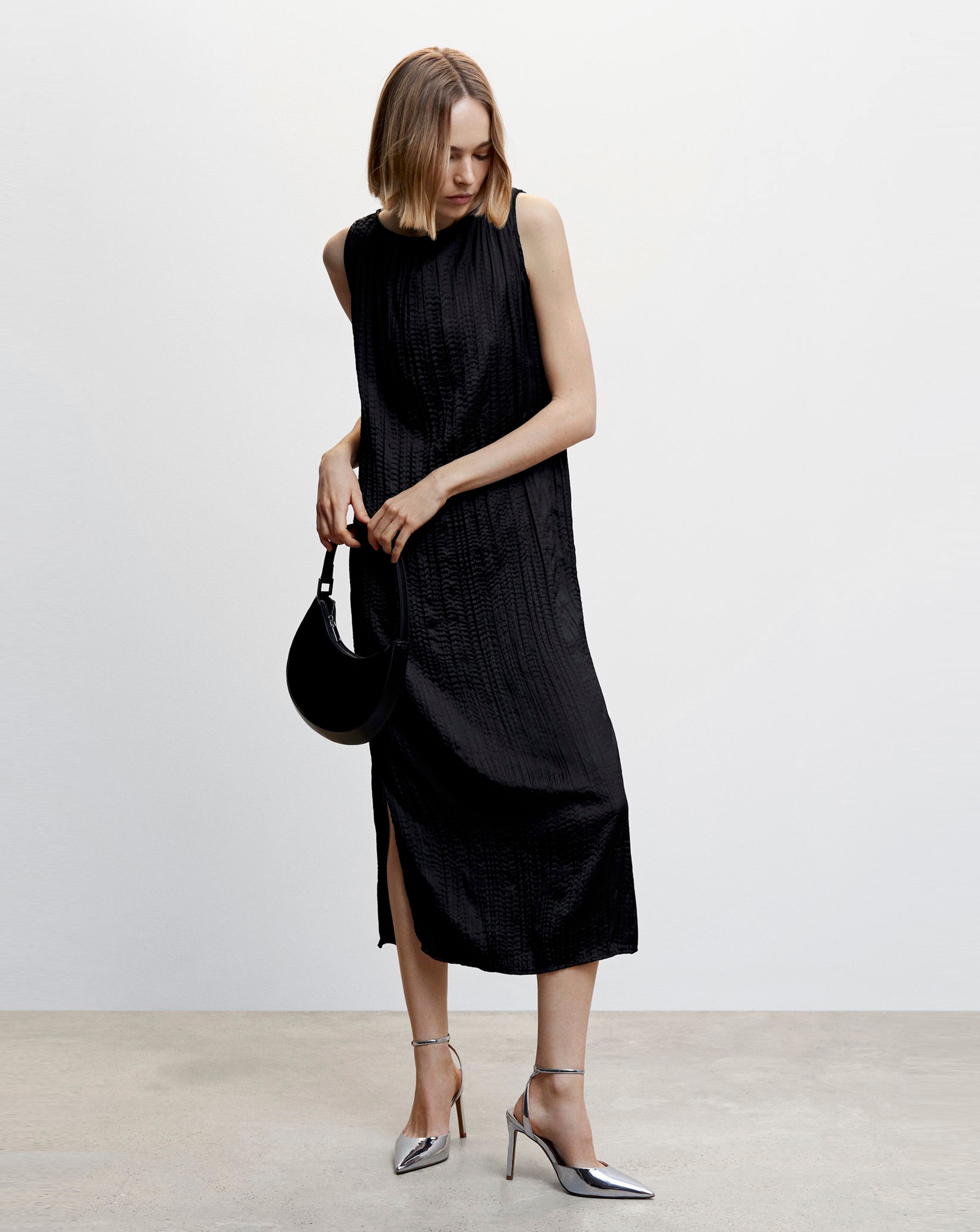 Mango black 2025 midi dress