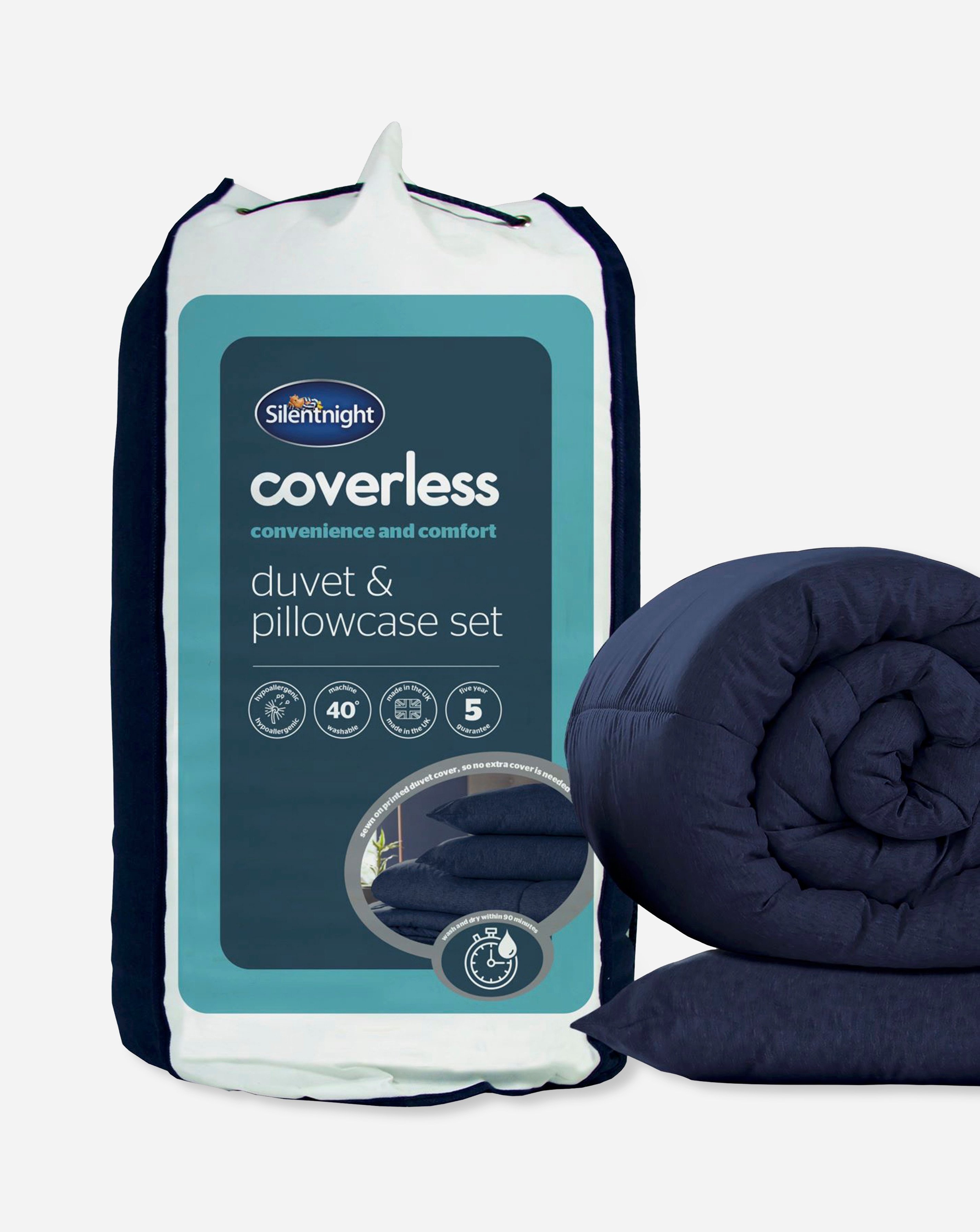 Silent night duvet and pillow clearance set