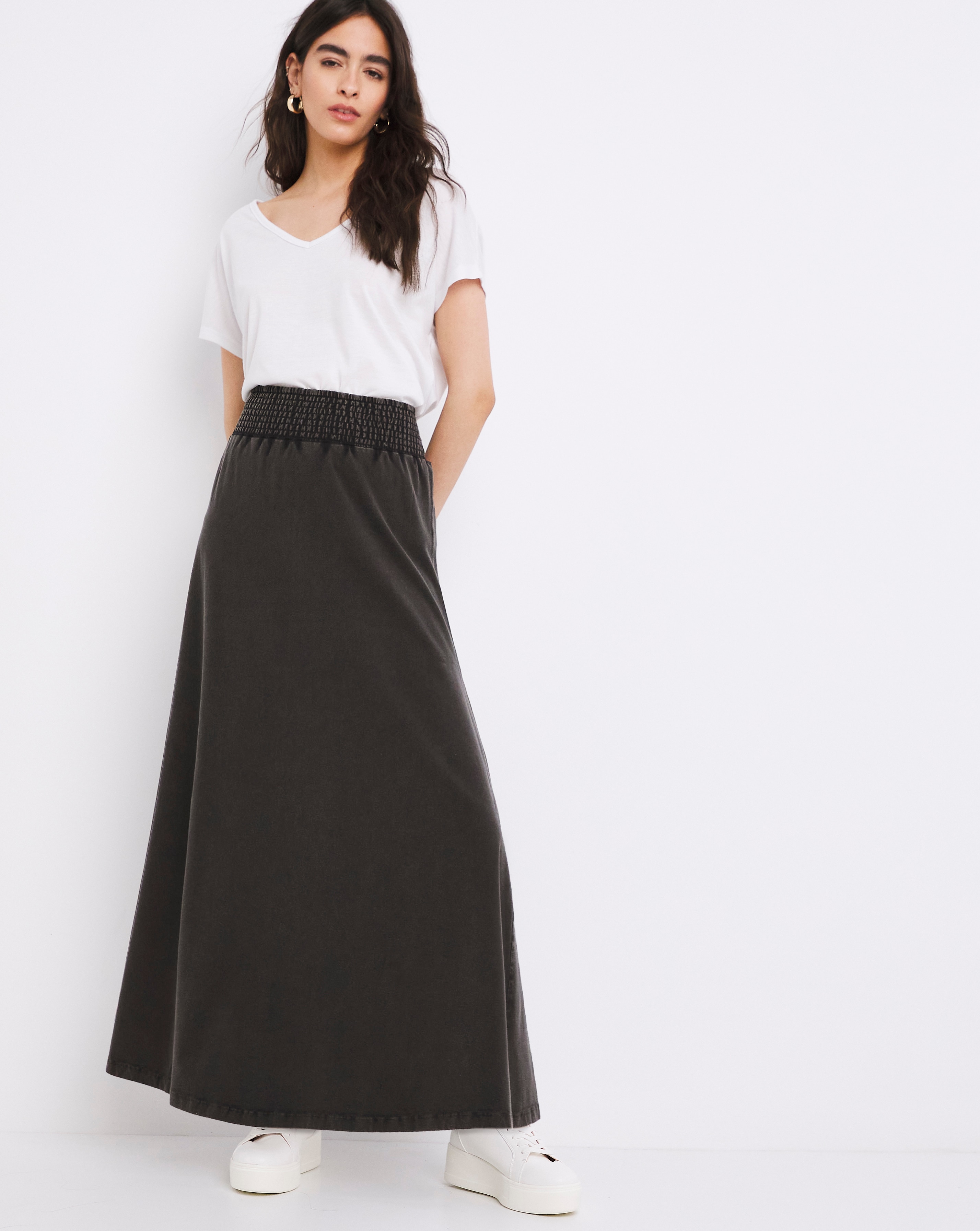 maxi skirt jersey knit